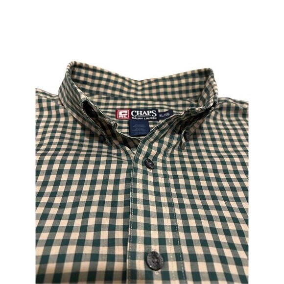 Chaps Ralph Lauren Men’s Size XL Long Sleeve Button Down Green Plaid Shirt - Picture 1 of 11